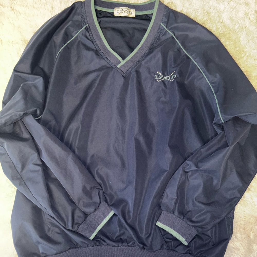 Izod Navy and Green V-Neck Sweater